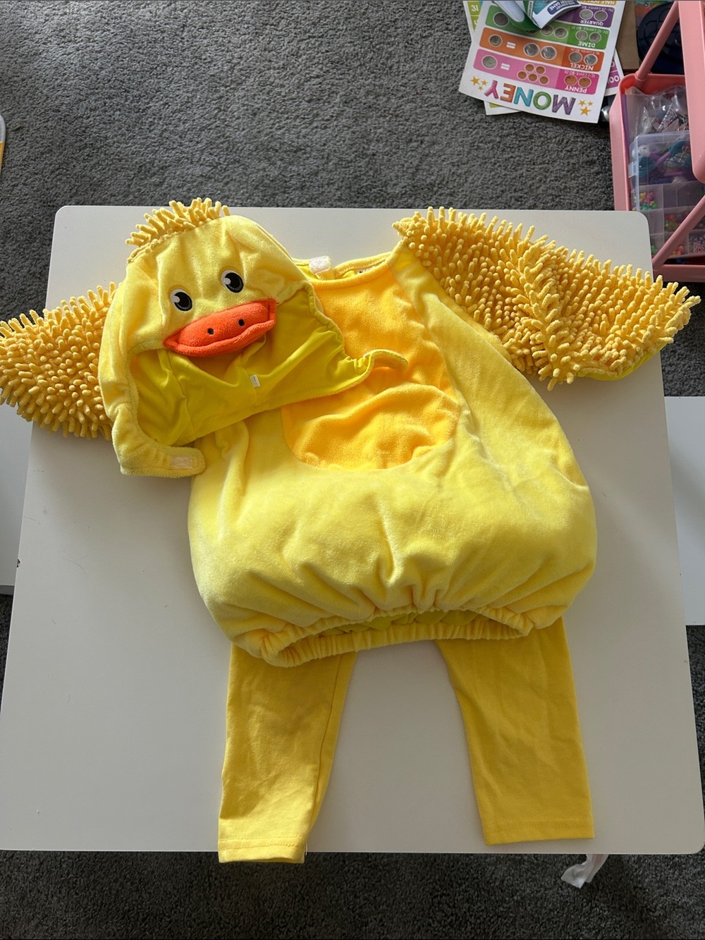 Spirit Yellow Plush Duck Costume with Orange Beak